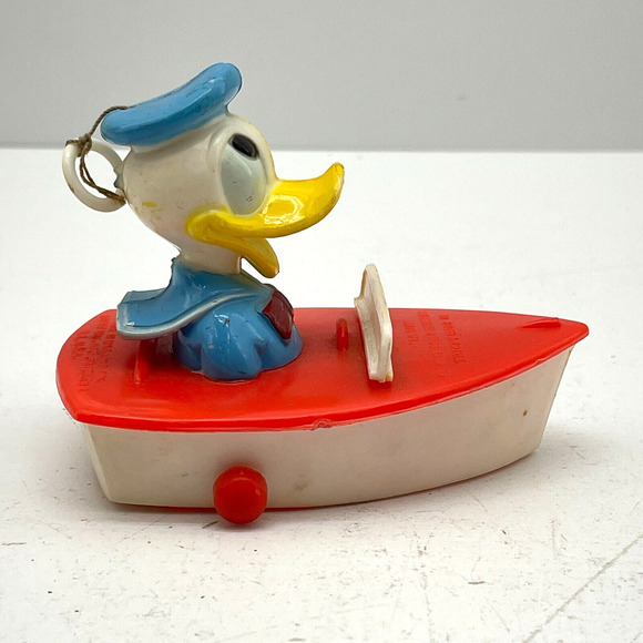 Vintage Donald Duck Trickey Rider Walt Disney String Pull Toy Hard Plastic - Picture 5 of 14